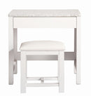 Design Element Make-up table and Stool in White Finish