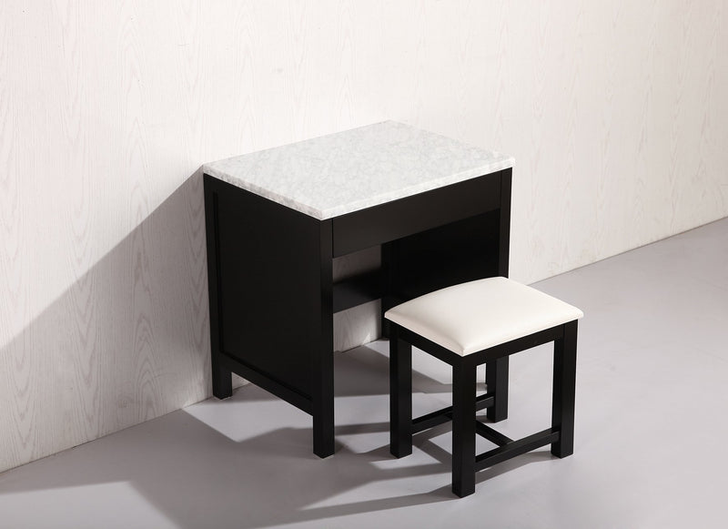 Design Element Make-up table and Stool in Espresso Finish