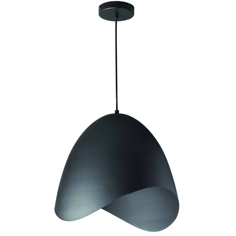 Dainolite 1 Light Steel Pendant Black Finish MYR-241P-BK