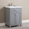 Water Creation 24" Cashmere Gray MDF Single Bowl Ceramics Top Vanity with Double Door From The MYRA Collection MY24CR01CG-000000000