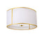 Dainolite 3 Light Notched Drum Flush Mount Gold White Shade And Diff NDR-153FH-GLD-WH