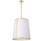 Dainolite 3 Light Notched Pendant Gold White Shade and Diffuser NDR-183P-GLD-WH