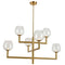 Dainolite 6 Light Incandescent Chandelier Aged Brass Finish with Clear Glass NOR-326C-AGB-CLR