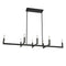 Dainolite 8 Light Incandescent Horizontal Chandelier Matte Black NOR-478HC-MB