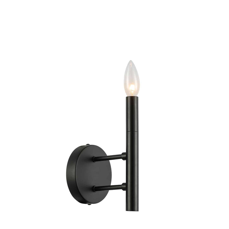 Dainolite 1 Light Incandescent Wall Sconce Matte Black NOR-91W-MB