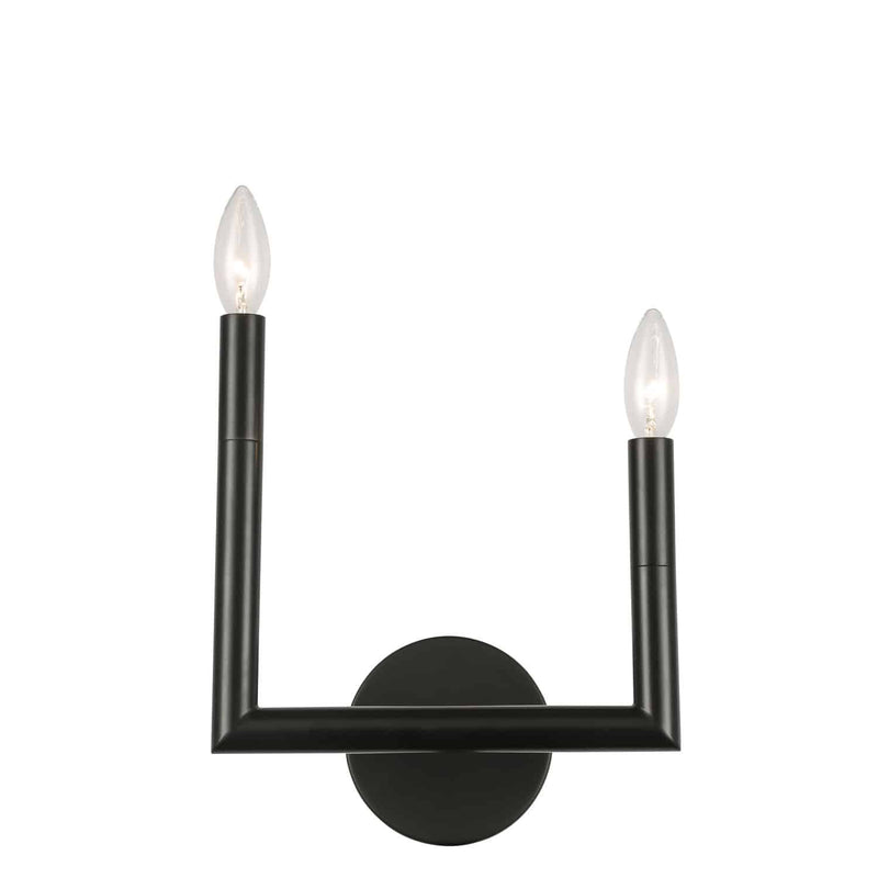 Dainolite 2 Light Incandescent Wall Sconce Matte Black NOR-L-112W-MB