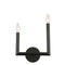 Dainolite 2 Light Incandescent Wall Sconce Matte Black NOR-R-112W-MB