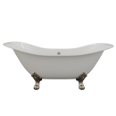 Cambridge Plumbing Cast Iron Double Ended Slipper Tub 71"x30", No Drillings and BN Feet