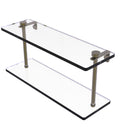 Allied Brass 16 Inch Two Tiered Glass Shelf NS-2-16-ABR