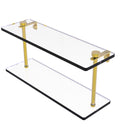 Allied Brass 16 Inch Two Tiered Glass Shelf NS-2-16-PB