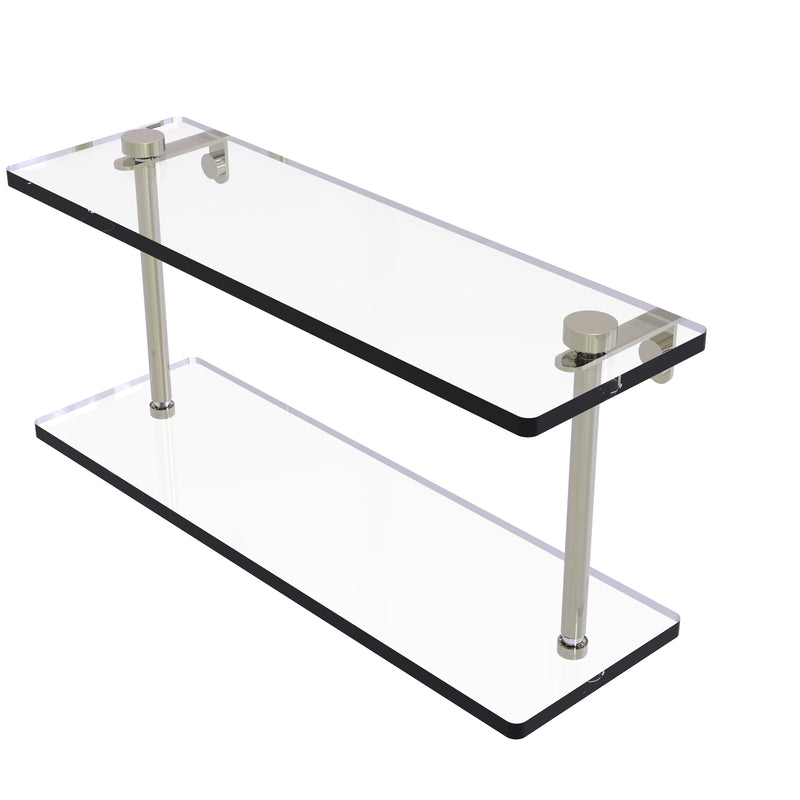 Allied Brass 16 Inch Two Tiered Glass Shelf NS-2-16-PNI