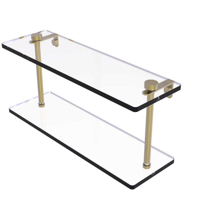 Allied Brass 16 Inch Two Tiered Glass Shelf NS-2-16-SBR