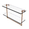 Allied Brass 16 Inch Two Tiered Glass Shelf with Integrated Towel Bar NS-2-16TB-BBR