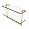 Allied Brass 16 Inch Two Tiered Glass Shelf with Integrated Towel Bar NS-2-16TB-PB