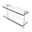 Allied Brass 16 Inch Two Tiered Glass Shelf with Integrated Towel Bar NS-2-16TB-PC