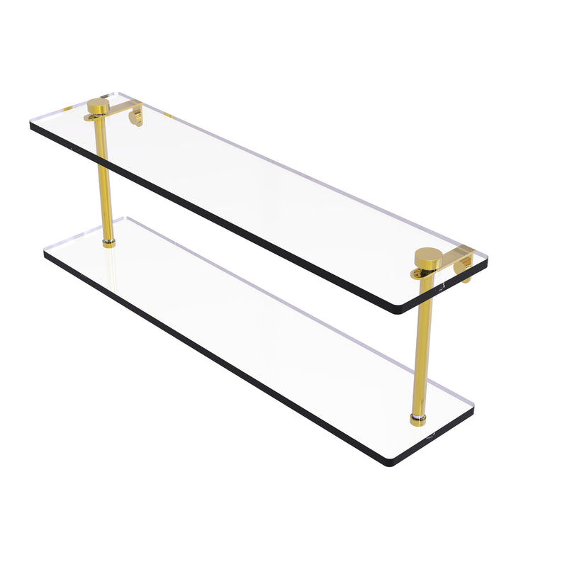 Allied Brass 22 Inch Two Tiered Glass Shelf NS-2-22-PB