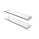 Allied Brass 22 Inch Two Tiered Glass Shelf with Integrated Towel Bar NS-2-22TB-WHM