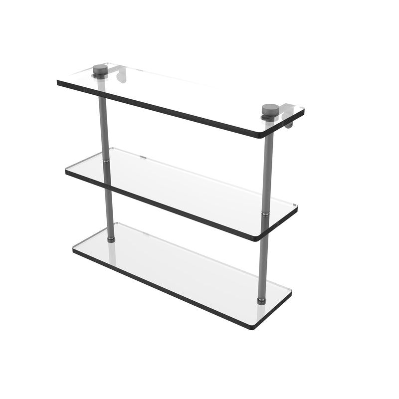 Allied Brass 16 Inch Triple Tiered Glass Shelf NS-5-16-GYM