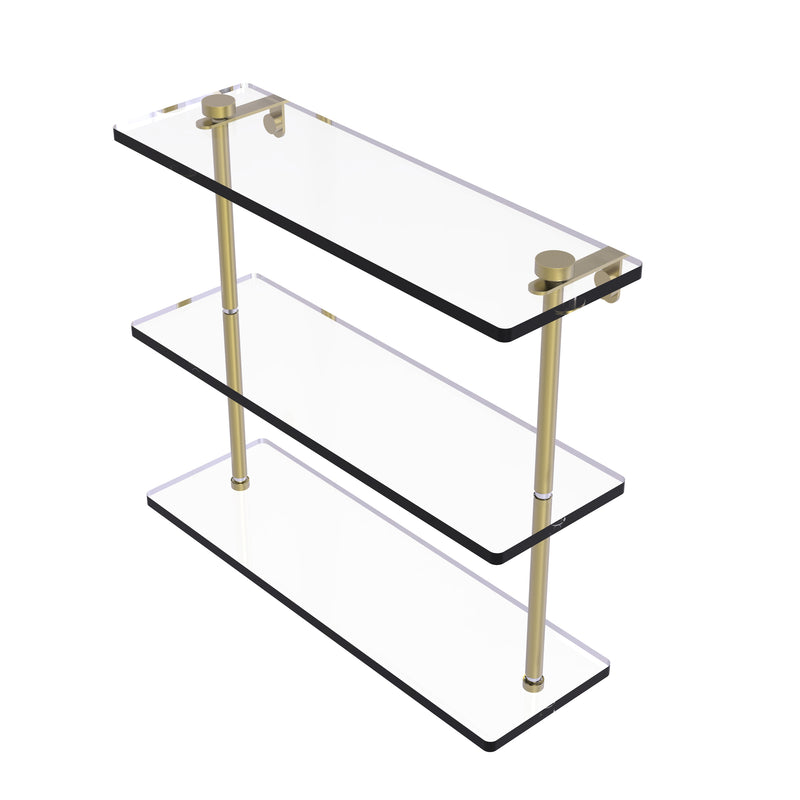 Allied Brass 16 Inch Triple Tiered Glass Shelf NS-5-16-SBR