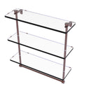 Allied Brass 16 Inch Triple Tiered Glass Shelf with Integrated Towel Bar NS-5-16TB-CA