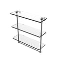 Allied Brass 16 Inch Triple Tiered Glass Shelf with Integrated Towel Bar NS-5-16TB-GYM