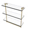 Allied Brass 16 Inch Triple Tiered Glass Shelf with Integrated Towel Bar NS-5-16TB-UNL