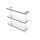 Allied Brass 16 Inch Triple Tiered Glass Shelf with Integrated Towel Bar NS-5-16TB-WHM