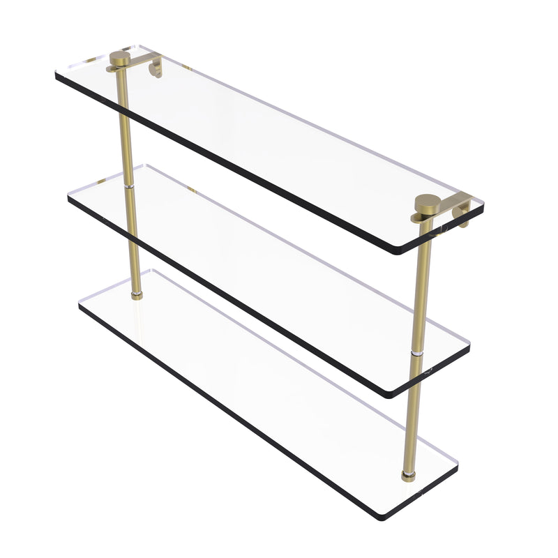 Allied Brass 22 Inch Triple Tiered Glass Shelf NS-5-22-SBR