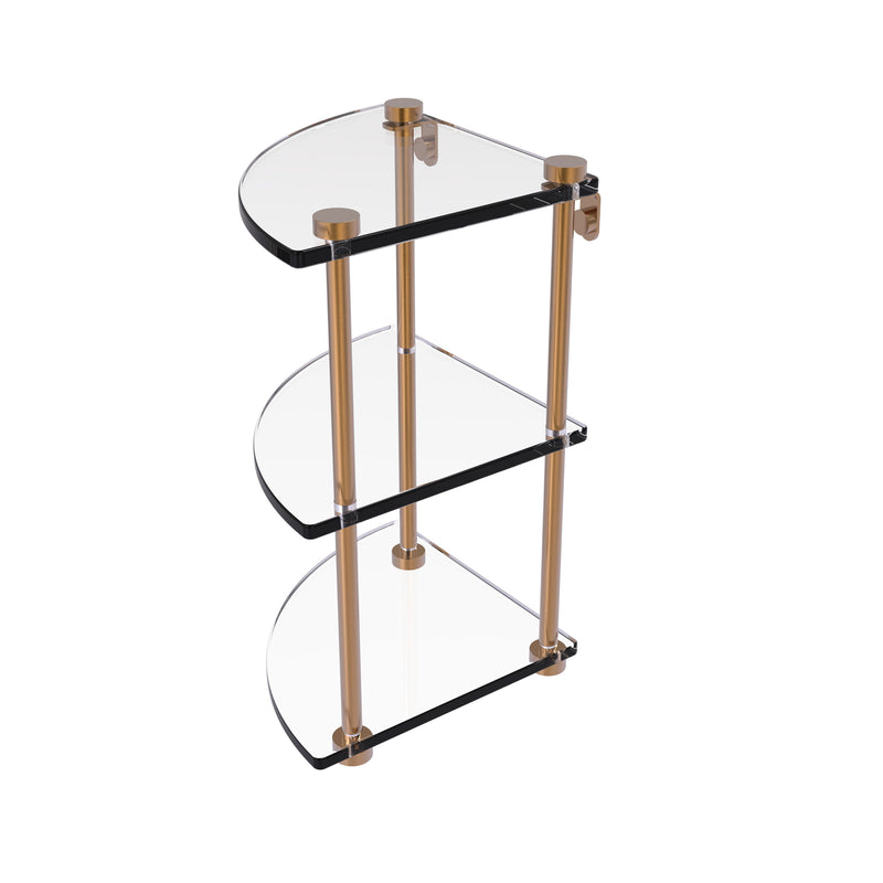 Allied Brass Three Tier Corner Glass Shelf NS-6-BBR