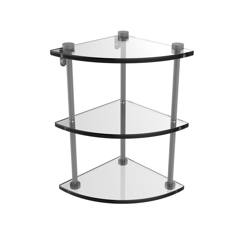 Allied Brass Three Tier Corner Glass Shelf NS-6-GYM