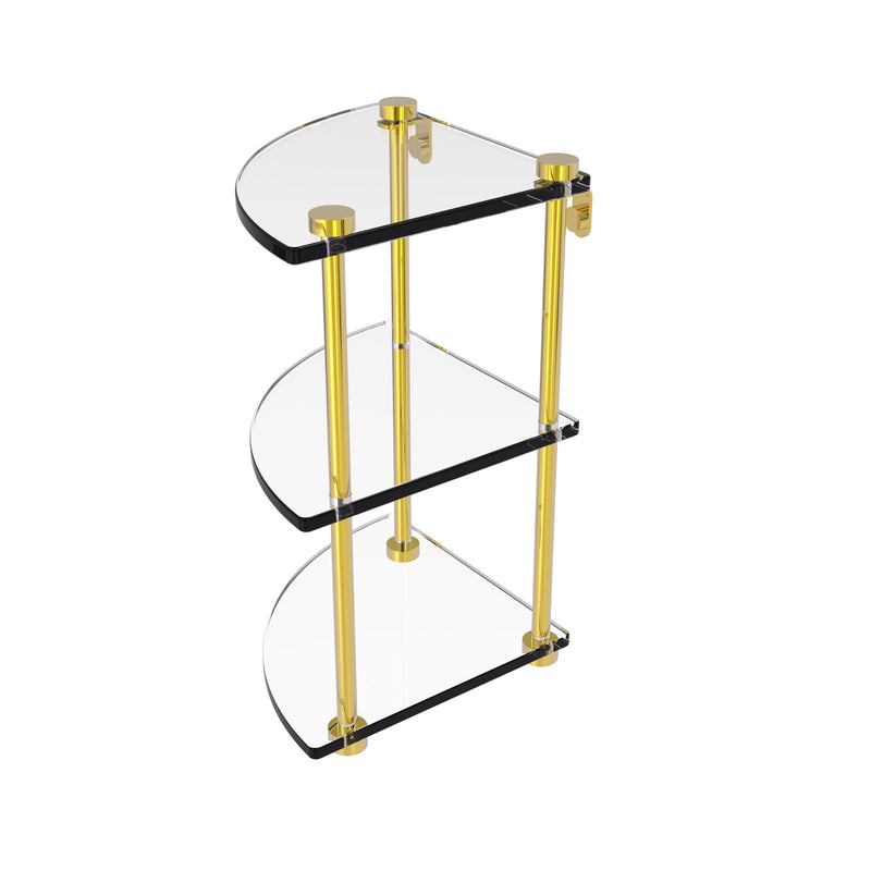 Allied Brass Three Tier Corner Glass Shelf NS-6-PB