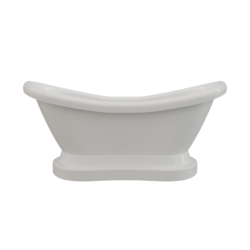 Cambridge Plumbing Acrylic Double Ended Pedestal Slipper Bathtub 68"x28" No Drillings