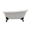 Cambridge Plumbing Cast Iron Slipper Clawfoot Tub 67"x30", No Faucet Drillings BRZ Feet