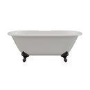 Cambridge Plumbing Cast Iron Double Ended Clawfoot Tub 60"x30", 7" Drillings BRZ Feet