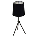 Dainolite 1 Light 3 Leg Drum Table Fixture W/Bk Sv Shd OD3T-S-697-MB