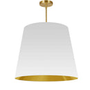 Dainolite 1 Light Oversized Drum Pendant Large White and Gold Shade ODR-L-692