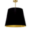 Dainolite 1 Light Oversized Drum Pendant Large Black and Gold Shade ODR-L-698