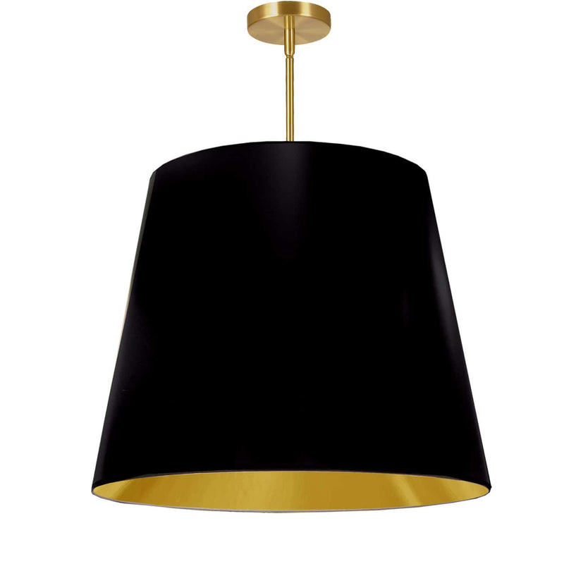 Dainolite 1 Light Oversized Drum Pendant Large Black and Gold Shade ODR-L-698