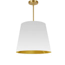 Dainolite 1 Light Oversized Drum Pendant Medium White and Gold Shade ODR-M-692