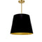 Dainolite 1 Light Oversized Drum Pendant Medium Black and Gold Shade ODR-M-698