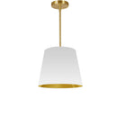 Dainolite 1 Light Oversized Drum Pendant Small White and Gold Shade ODR-S-692