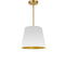 Dainolite 1 Light Oversized Drum Pendant Small White and Gold Shade ODR-S-692