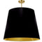 Dainolite 1 Light Oversized Drum Pendant Extra Large Black and Gold Shade ODR-XL-698