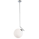 Dainolite 1 Light Incand White Glass Pendant Pc Finish ORN-141P-PC-WH