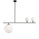 Dainolite 3 Light Incandescent Pendant Matte Black with White Glass ORN-363P-MB