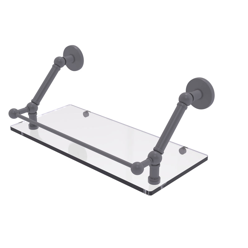 Allied Brass Prestige Skyline 18 Inch Floating Glass Shelf with Gallery Rail P1000-1-18-GAL-GYM