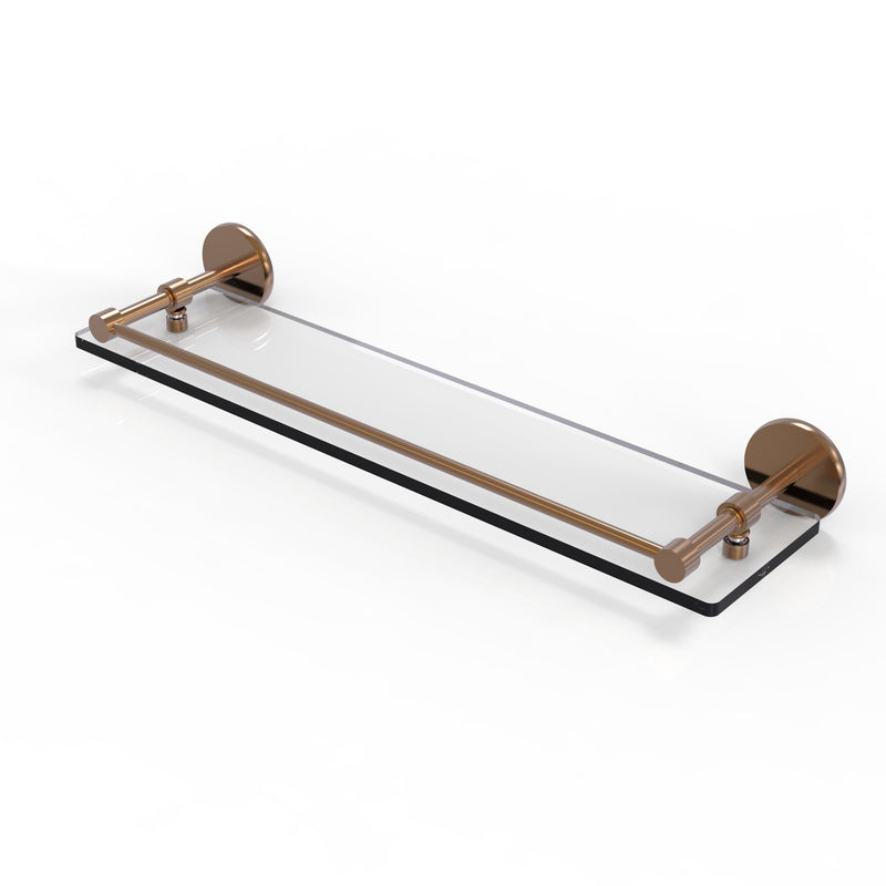 Allied Brass 22 Inch Tempered Glass Shelf with Gallery Rail P1000-1-22-GAL-BBR