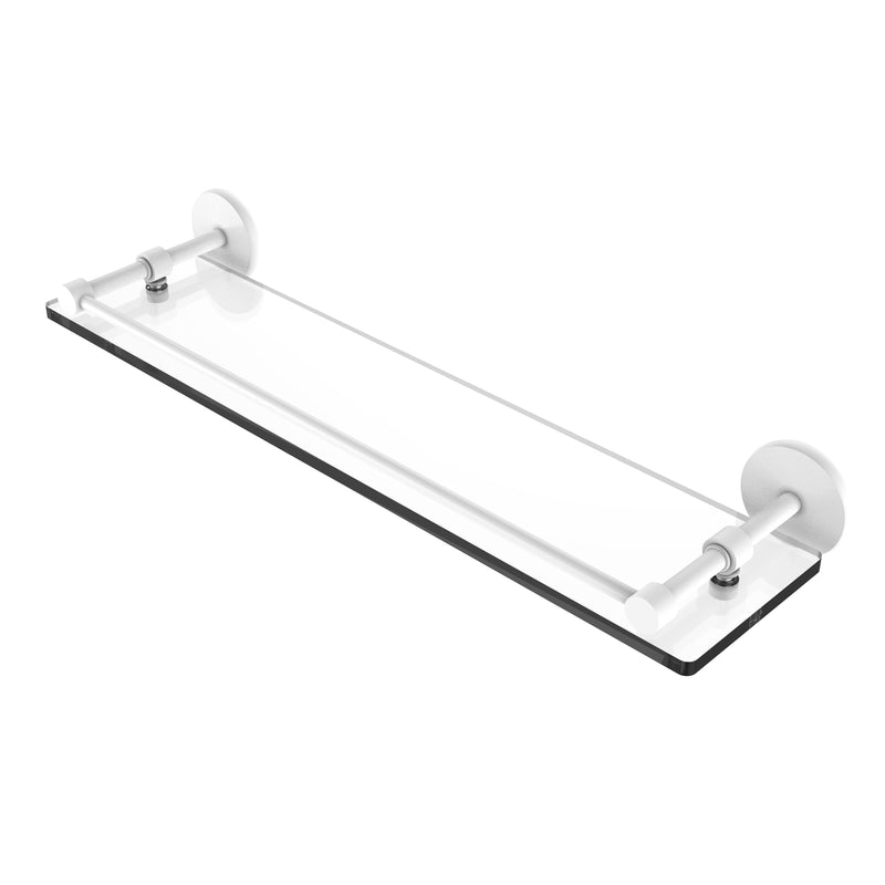 Allied Brass 22 Inch Tempered Glass Shelf with Gallery Rail P1000-1-22-GAL-WHM