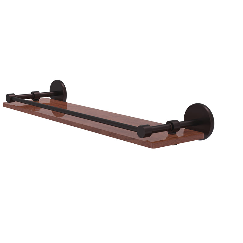 Allied Brass Prestige Skyline Collection 22 Inch Solid IPE Ironwood Shelf with Gallery Rail P1000-1-22-GAL-IRW-ABZ