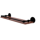 Allied Brass Prestige Skyline Collection 22 Inch Solid IPE Ironwood Shelf with Gallery Rail P1000-1-22-GAL-IRW-BKM